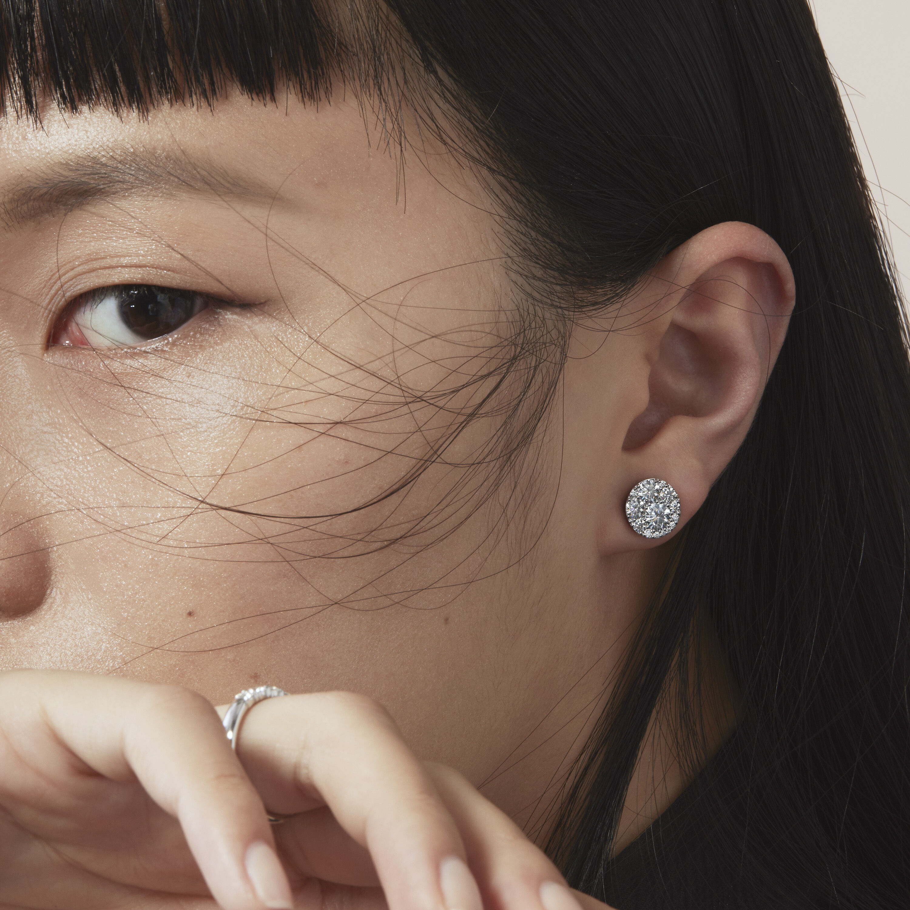 Tessa Diamond Circle Earrings, 18K Yellow Gold, large