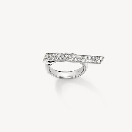 INSIDE/OUT Elongated Diamond Flip Ring, 18K White Gold, large