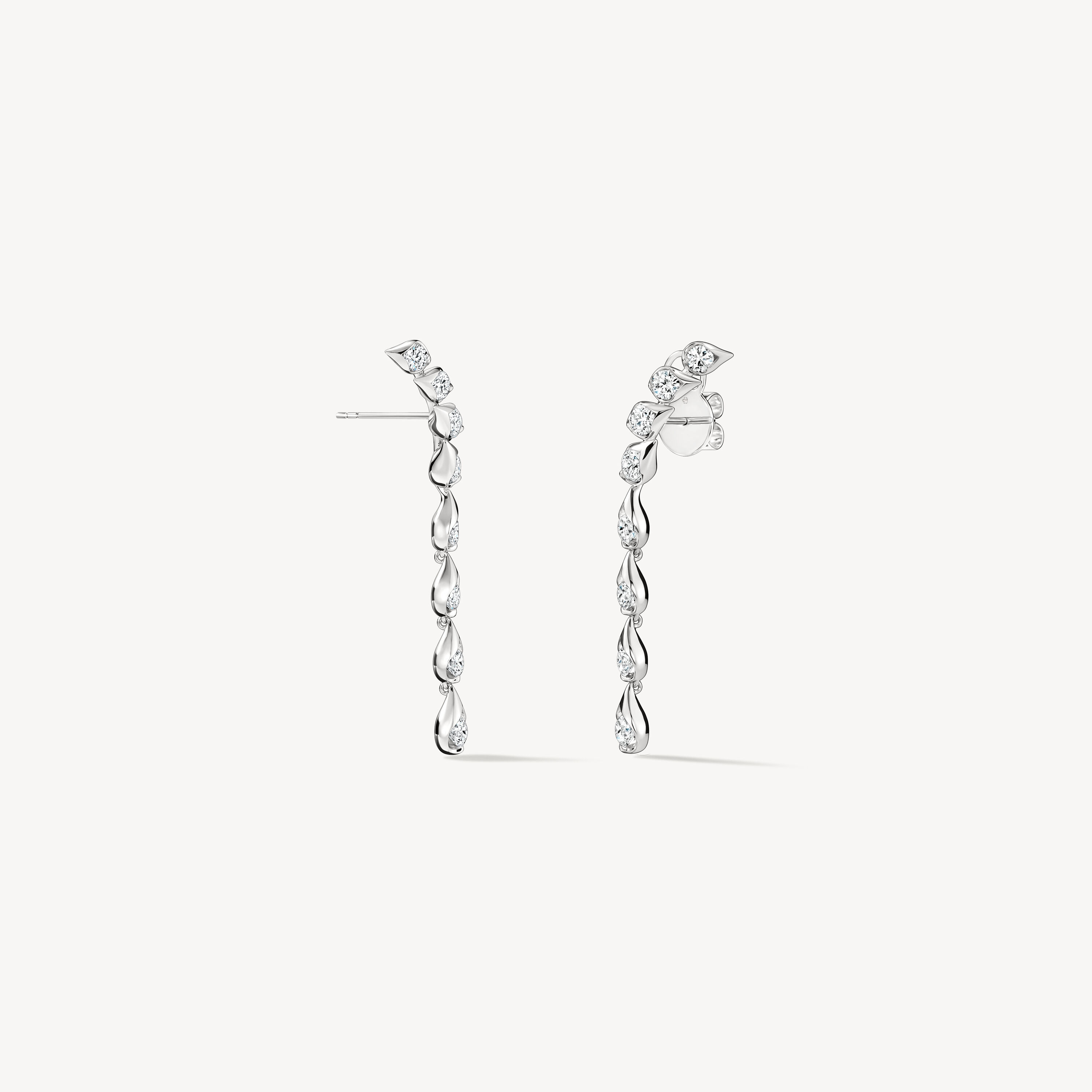 LU DROPLET STILETTO EARRINGS, SMALL, 18K White Gold, large