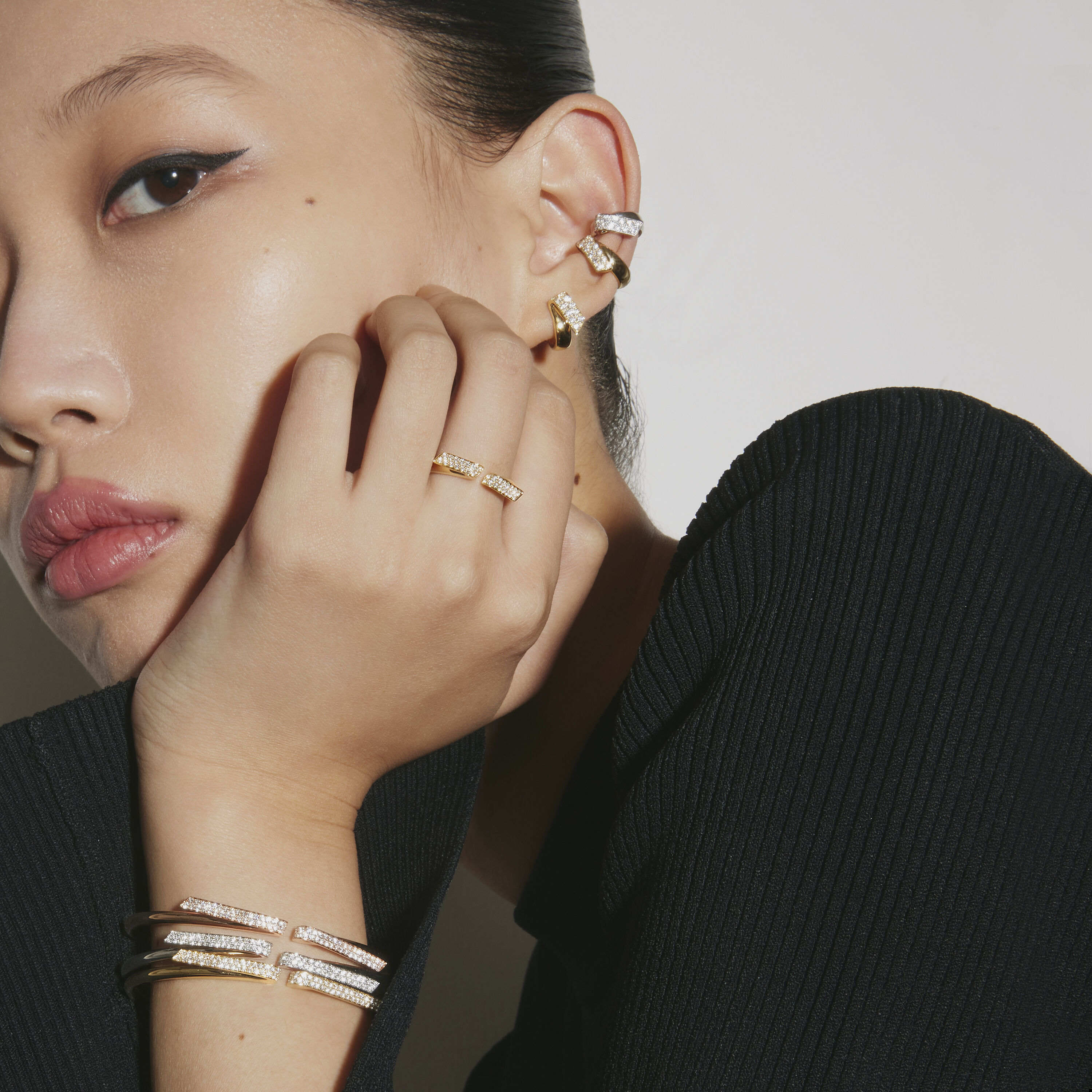 INSIDE/OUT Diamond Flexi Bangle, 18K Rose Gold, large