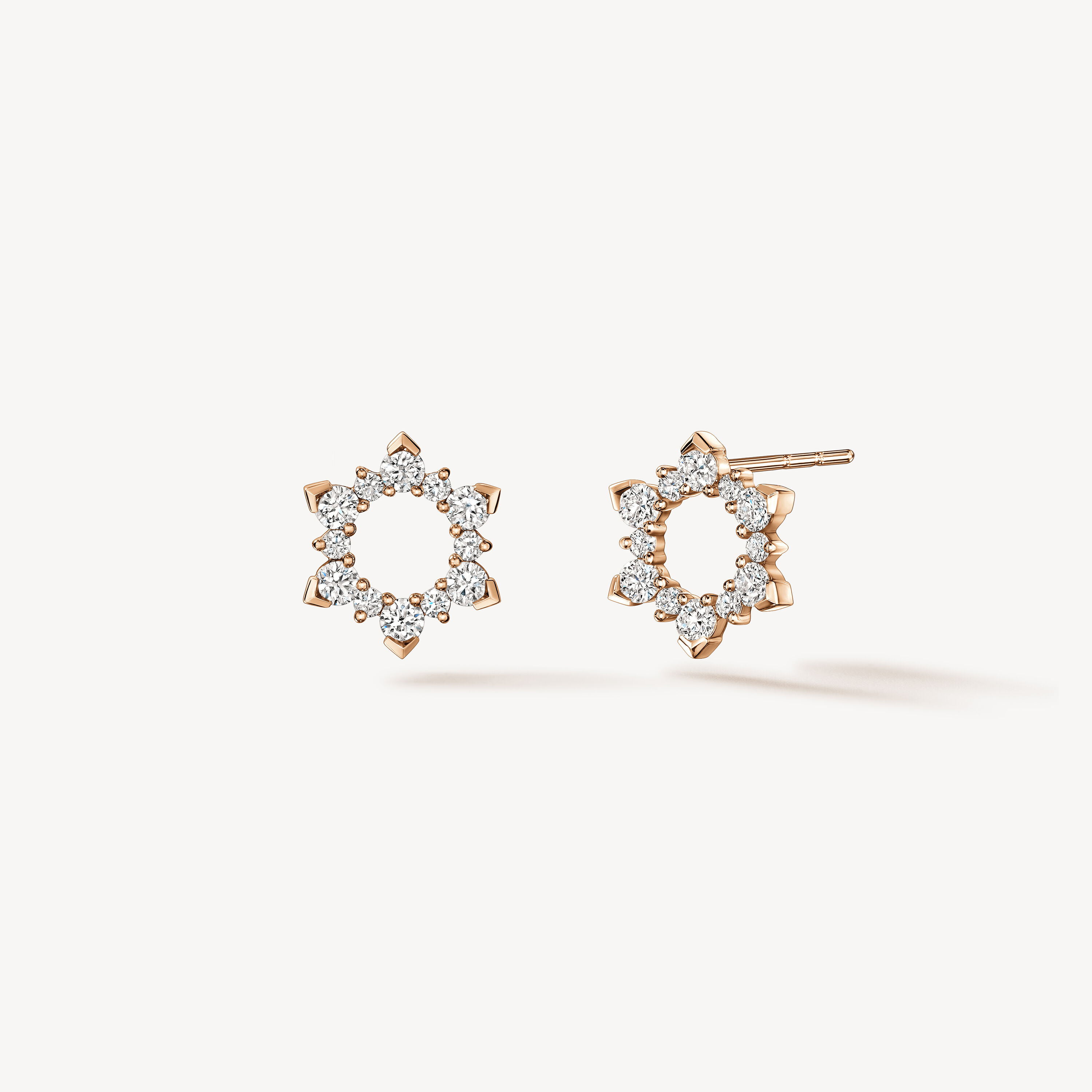 Aerial Open Sunburst Earrings - Small, 18K Rose Gold, large