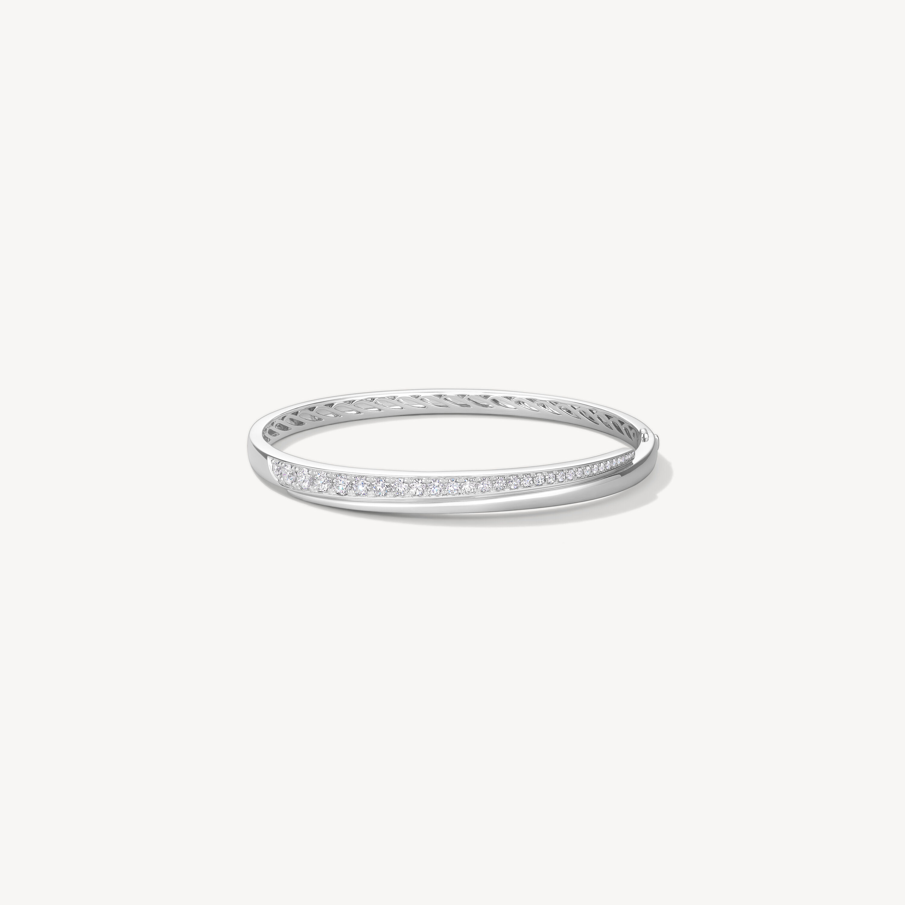 VELA Crossover Bangle, 18K White Gold, large