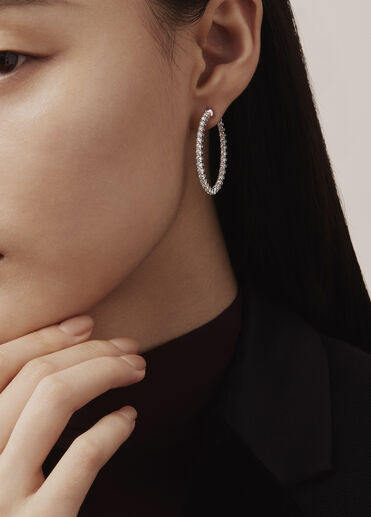 Signature Oval Hoop - Large, 18K White Gold Signature Oval Hoop - Large, 18K White Gold, large