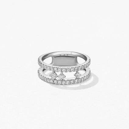 Grace Floating Right Hand Ring, 18K White Gold, large