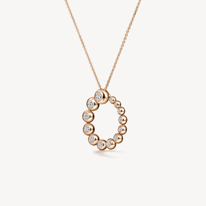 DREAM Circle Convertible Pendant Necklace, 18K Rose Gold, large