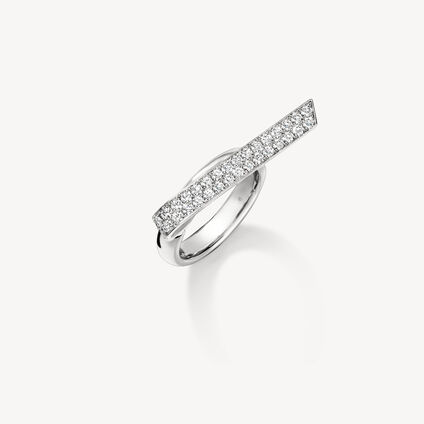 INSIDE/OUT Elongated Diamond Flip Ring, 18K White Gold, large