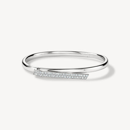 INSIDE/OUT Diamond Flip Bangle, 18K White Gold INSIDE/OUT Diamond Flip Bangle, 18K White Gold, large