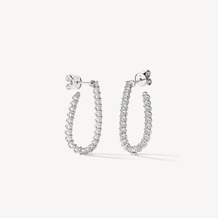 Signature Pear Hoop - Medium, 18K White Gold, large