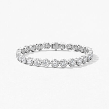 Fulfillment Diamond Line Bracelet, 18K White Gold, large