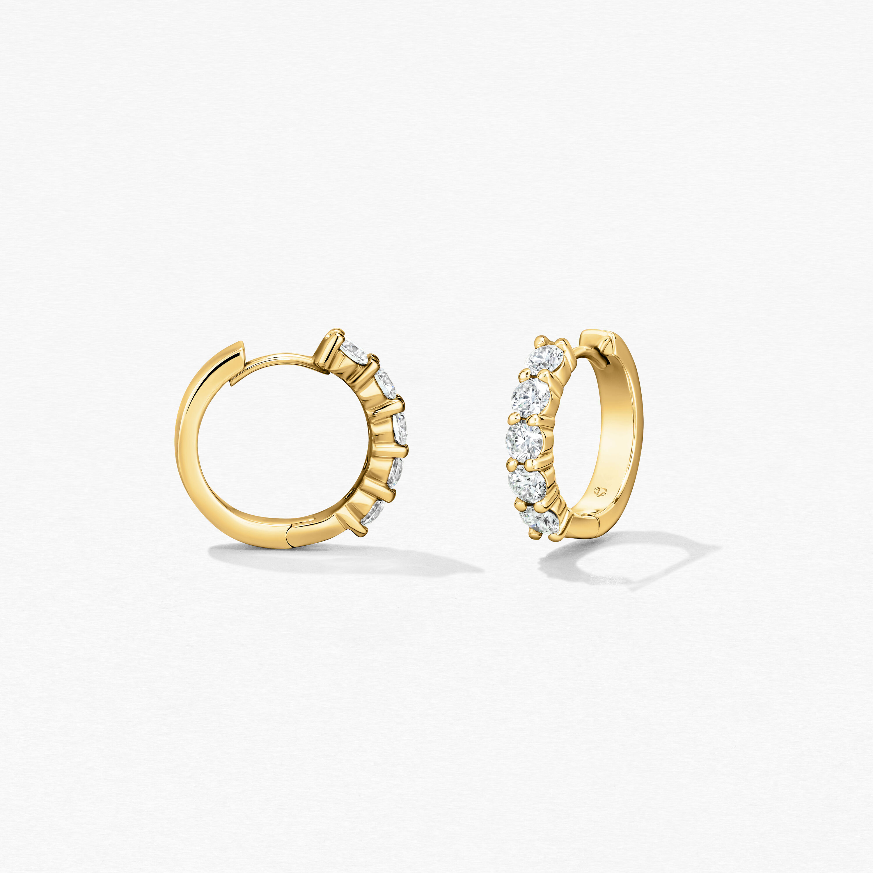 Small Mini Hoop Earrings, 18K Yellow Gold, large