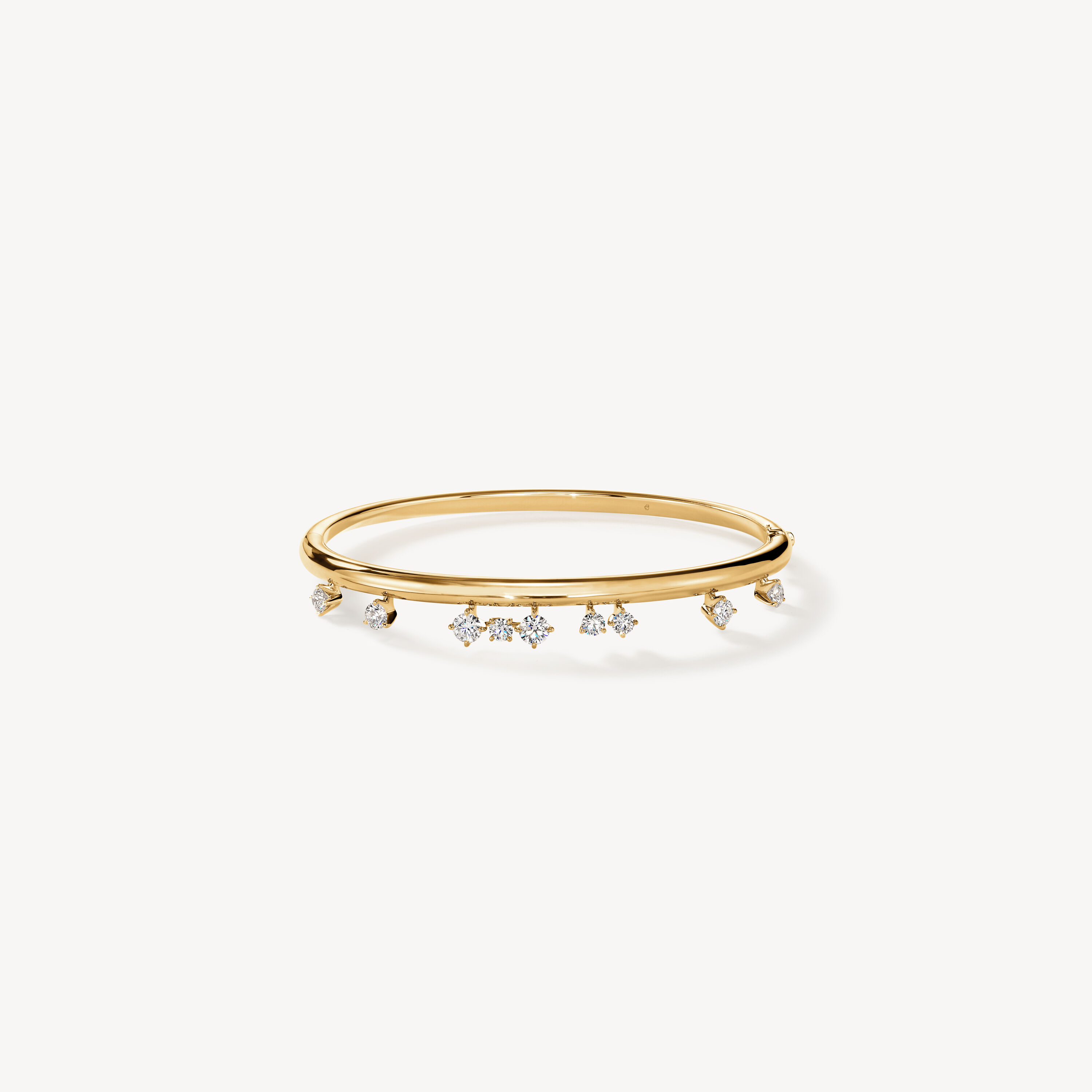 BARRE Floating Diamond Bangle, 18K Yellow Gold, large