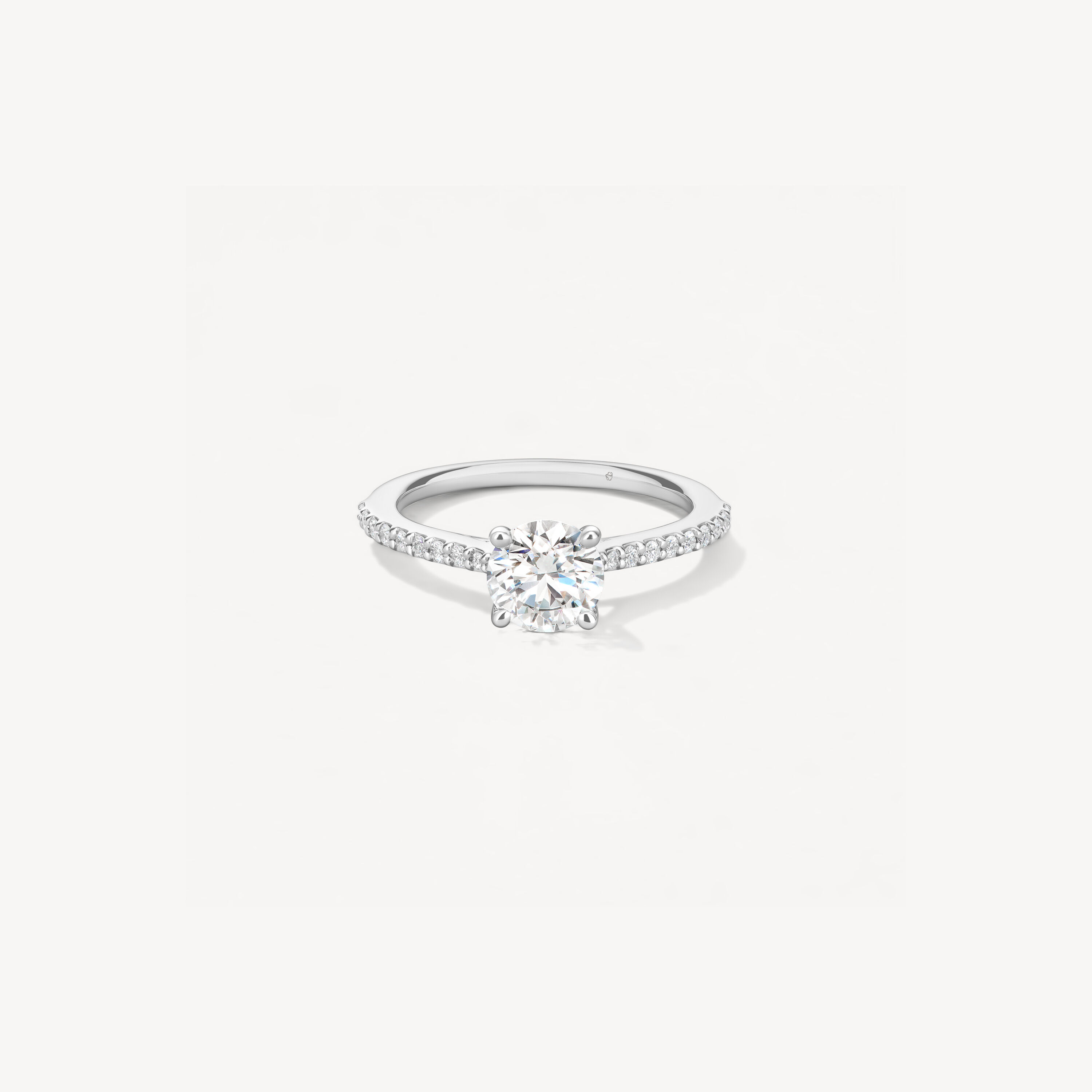 Camilla HOF Engagement Ring with Diamond Band, Platinum, large