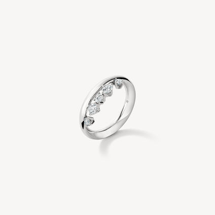 BARRE Floating Diamond Ring , 18K White Gold, large