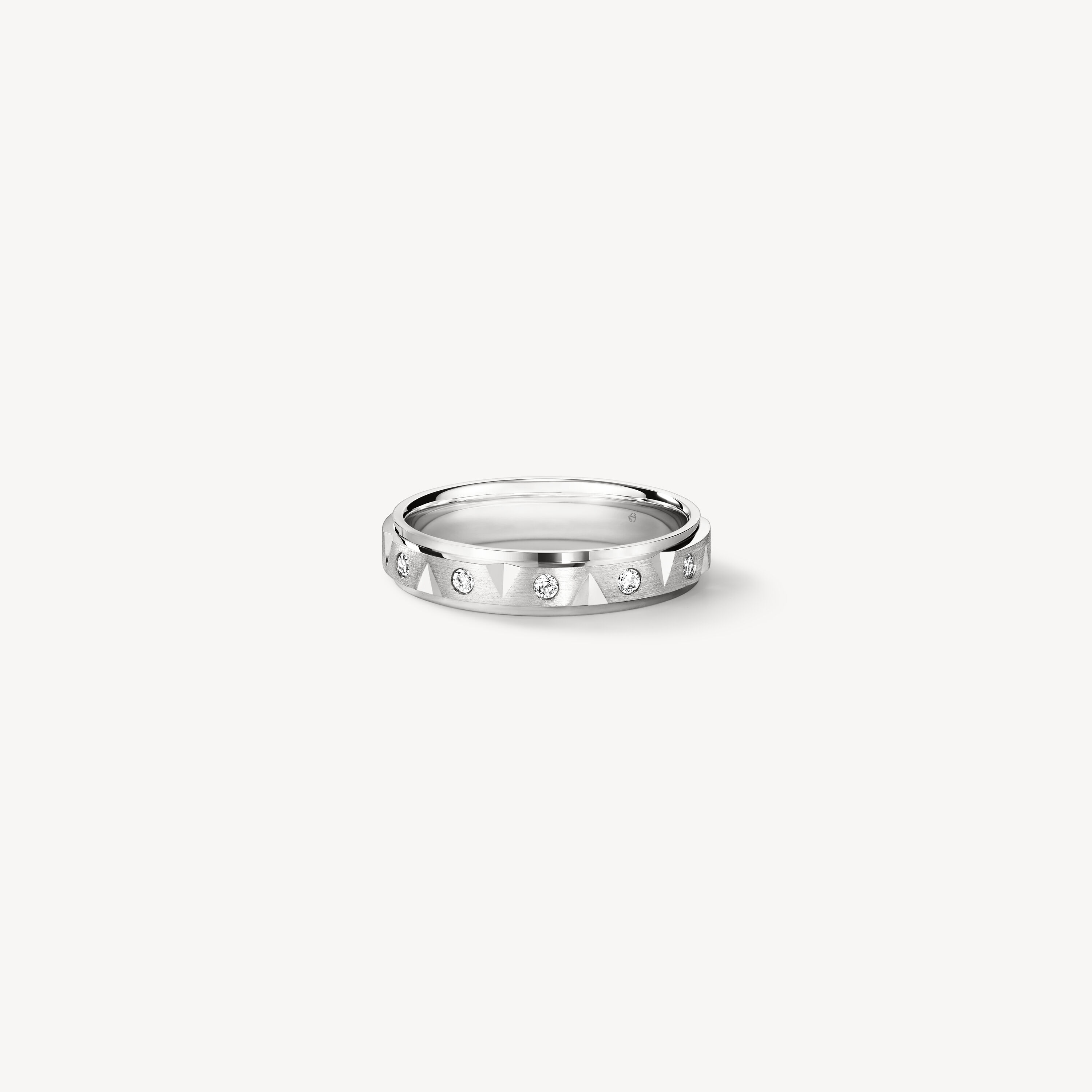 LOVE Chevron Wedding Band, Platinum, large