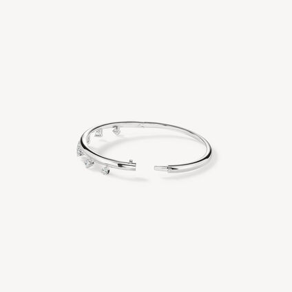 BARRE Floating Diamond Bangle, 18K White Gold, large