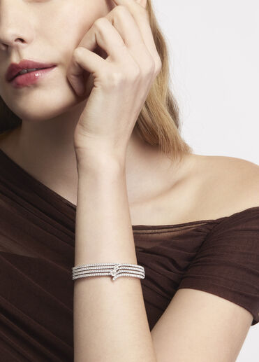 VELA French Cut Pavé Diamond Bangle, 18K White Gold VELA French Cut Pavé Diamond Bangle, 18K White Gold, large