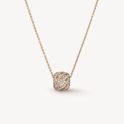 VELA Ethereal Rondel Pendant Necklace, 18K Rose Gold, large