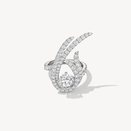 VELA Twisted Cocktail Ring, 18K White Gold, large