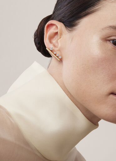 Barre Floating Diamond Large Climber Earrings, 18K White Gold Barre Floating Diamond Large Climber Earrings, 18K White Gold, large