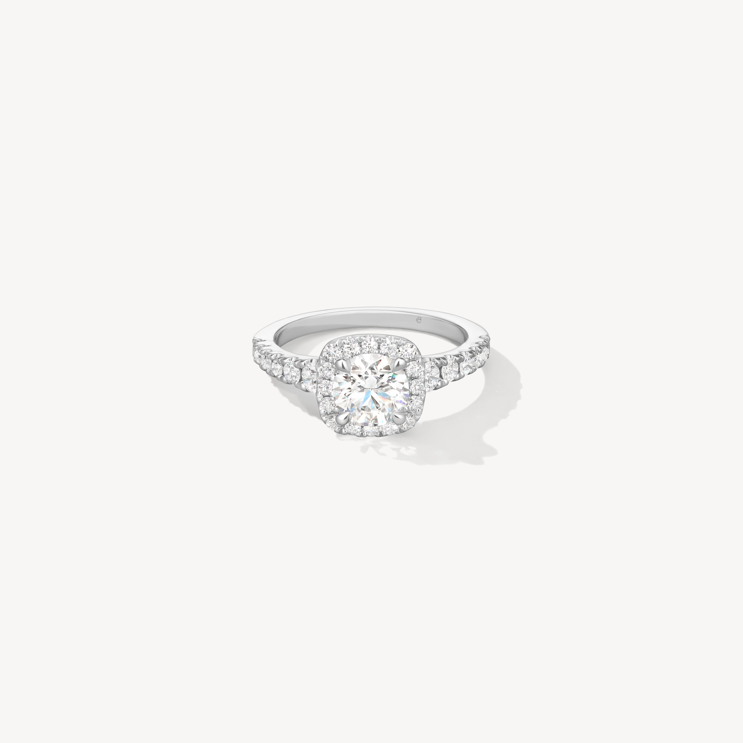 Transcend Premier Custom Halo Engagement Ring, Platinum, large