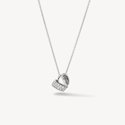 INSIDE/OUT Multi-Wear Rondel Diamond Pendant Necklace, 18K White Gold, large