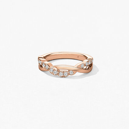 Lorelei Double Twisted Ring, 18K Rose Gold, large
