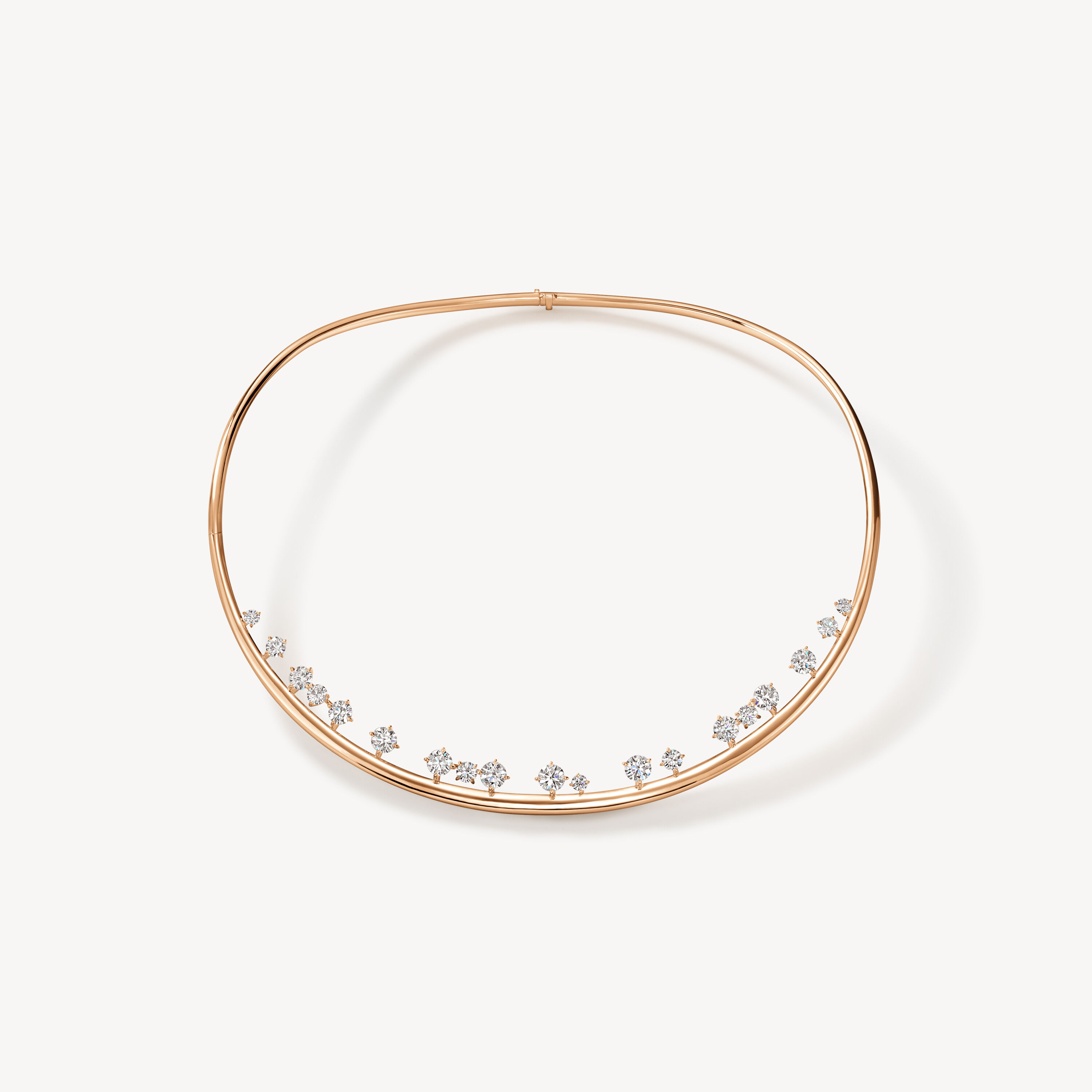 Barre Floating Diamond Choker, 18K Rose Gold, large