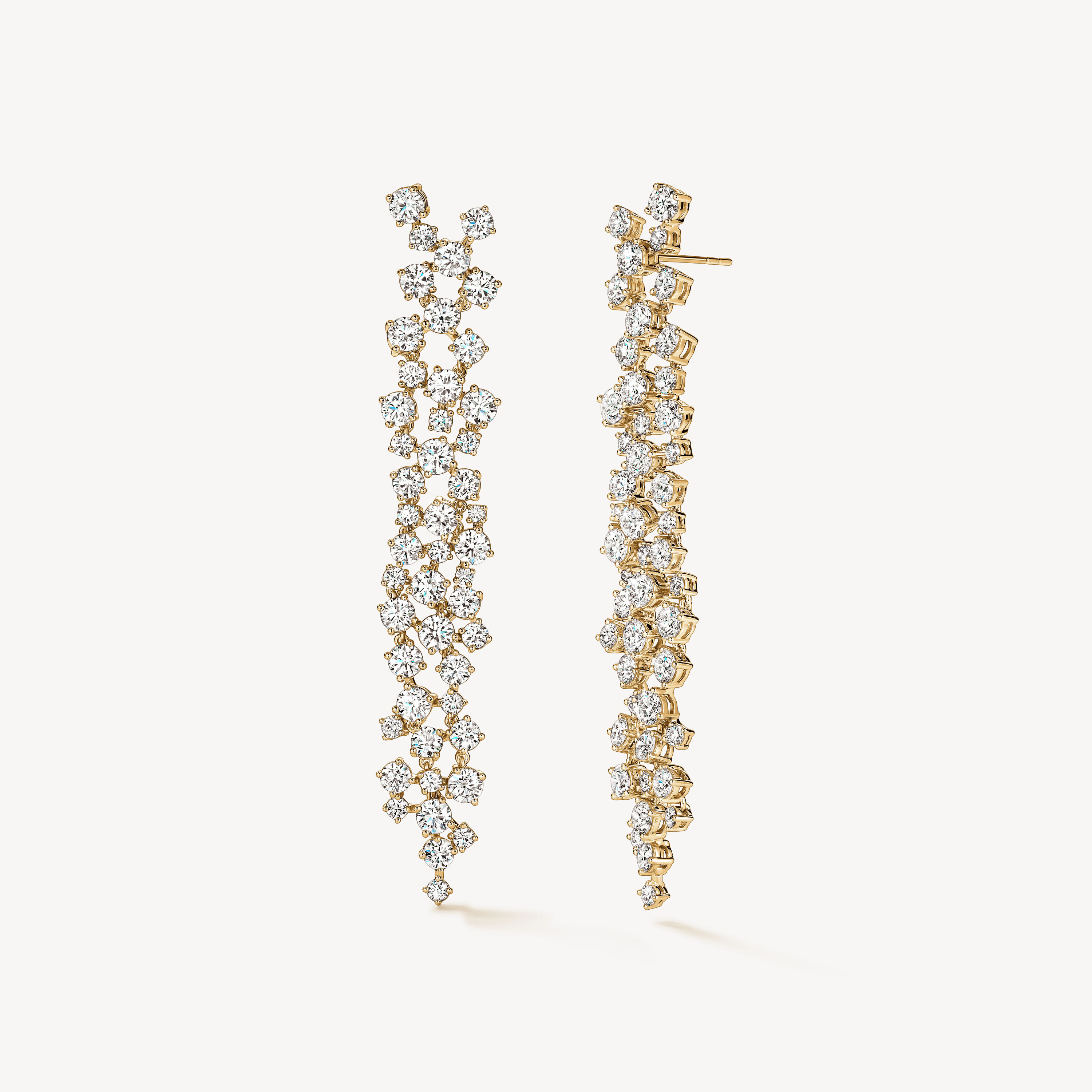 Starlight Diamond Drop Earrings, 18K Yellow Gold, large