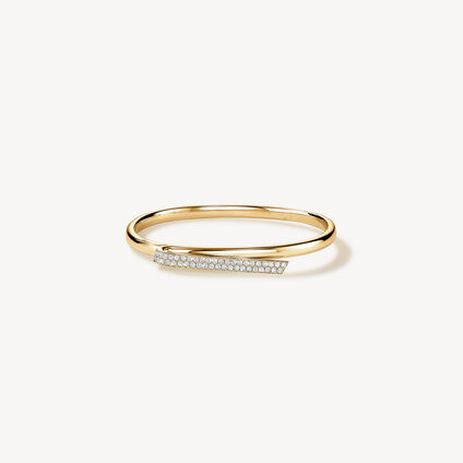 INSIDE/OUT Diamond Flip Bangle, 18K Yellow Gold, large