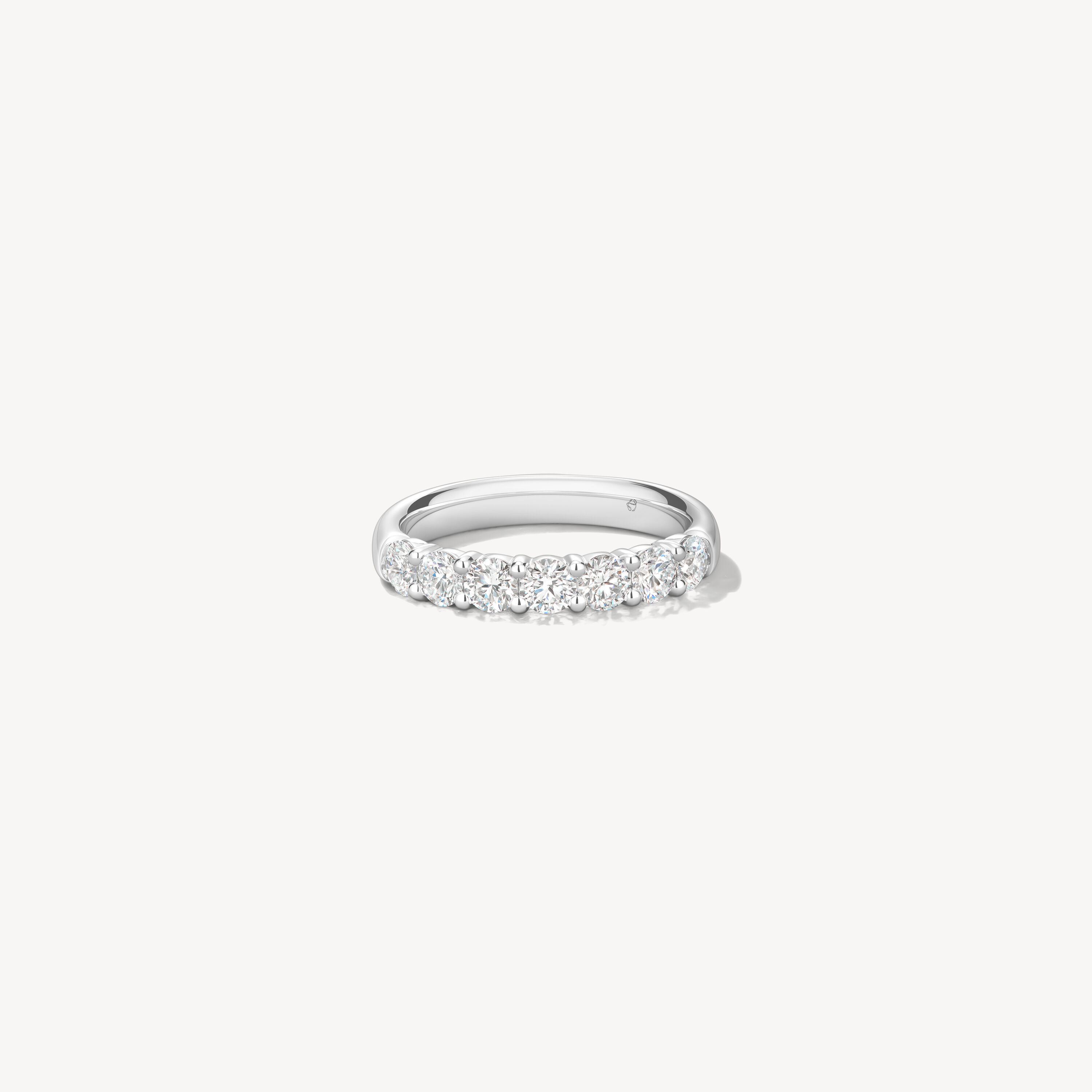 Signature 7 Stone Band, 18K White Gold, large