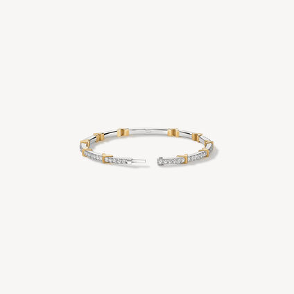 Copley Eternity Pav&eacute; Diamond Bangle, 18K White gold and Yellow gold, large
