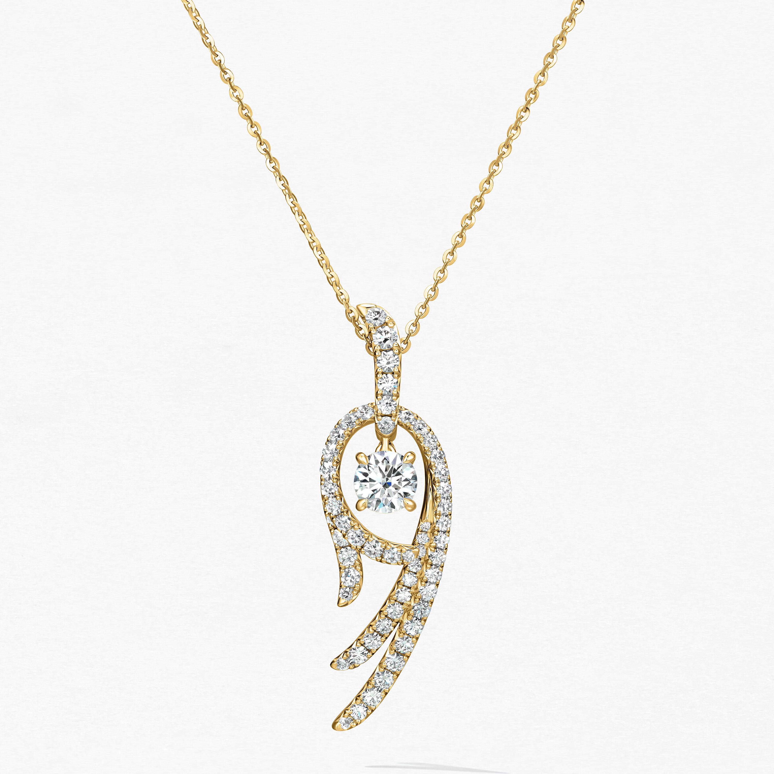 Vela Twisted Pendant, 18K Yellow Gold, large