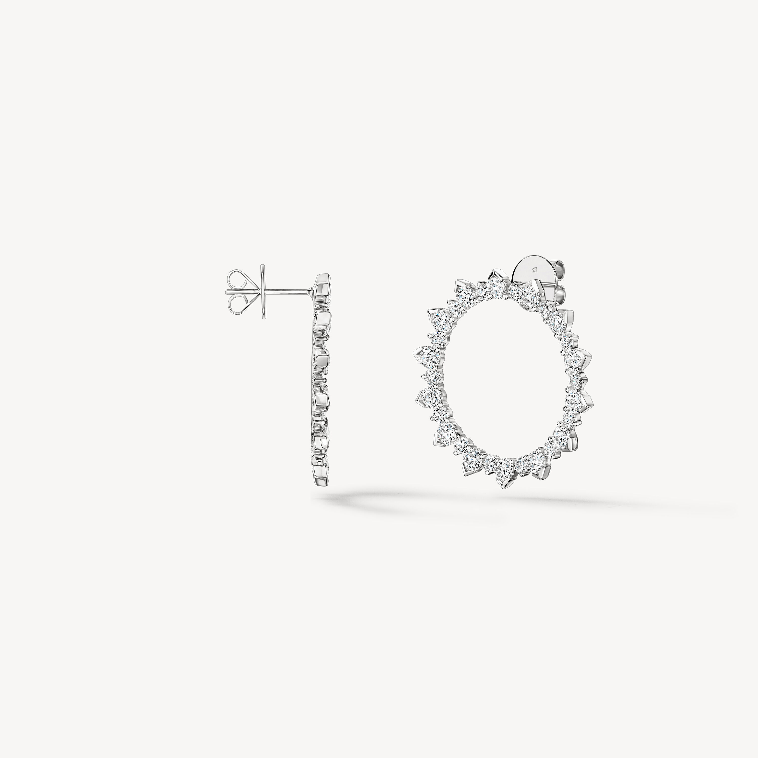 AERIAL Sunburst Earrings - Large, 18K White Gold, large