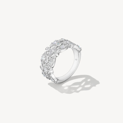 HOF Regal Bezel Triple Ring, 18K White Gold, large