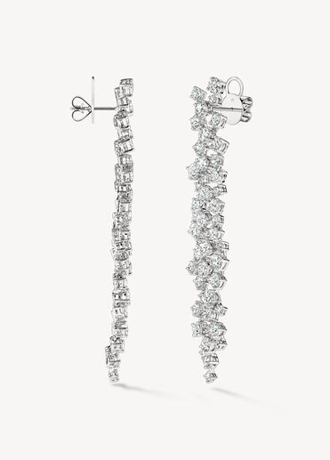 Starlight Diamond Drop Earrings, 18K White Gold Starlight Diamond Drop Earrings, 18K White Gold, large