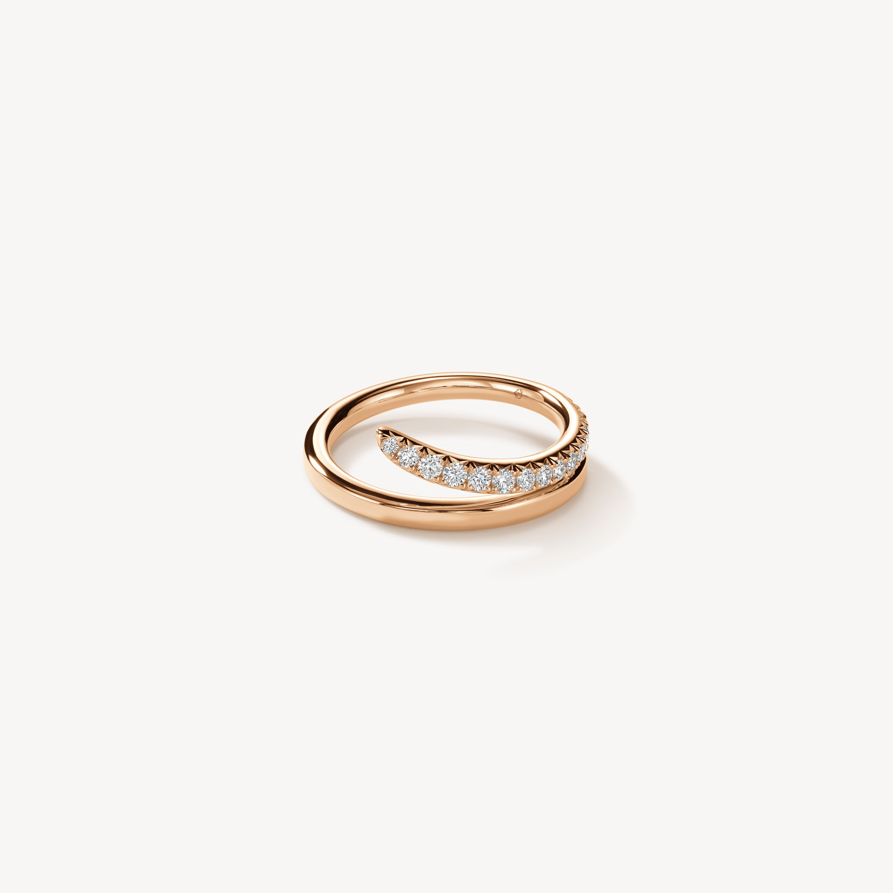 VELA French Cut Pav&eacute; Diamond Ring, 18K Rose Gold, large