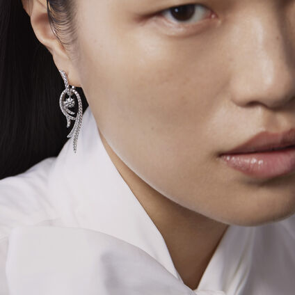 VELA Twisted Drop Earrings, Small, 18K White Gold, large