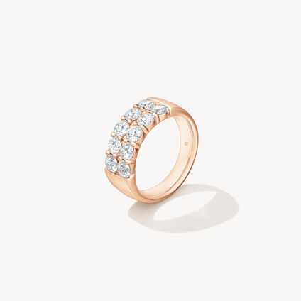 Signature Double Row Ring, 18K Rose Gold, large