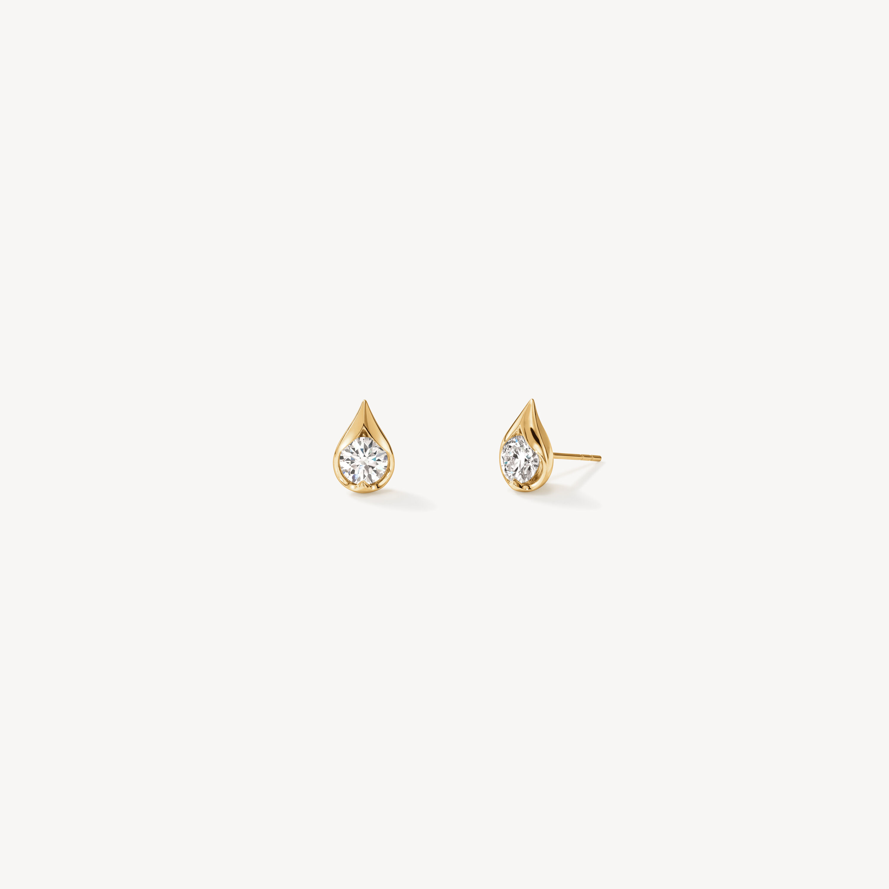 LU Droplet Studs, 18K Yellow Gold, large