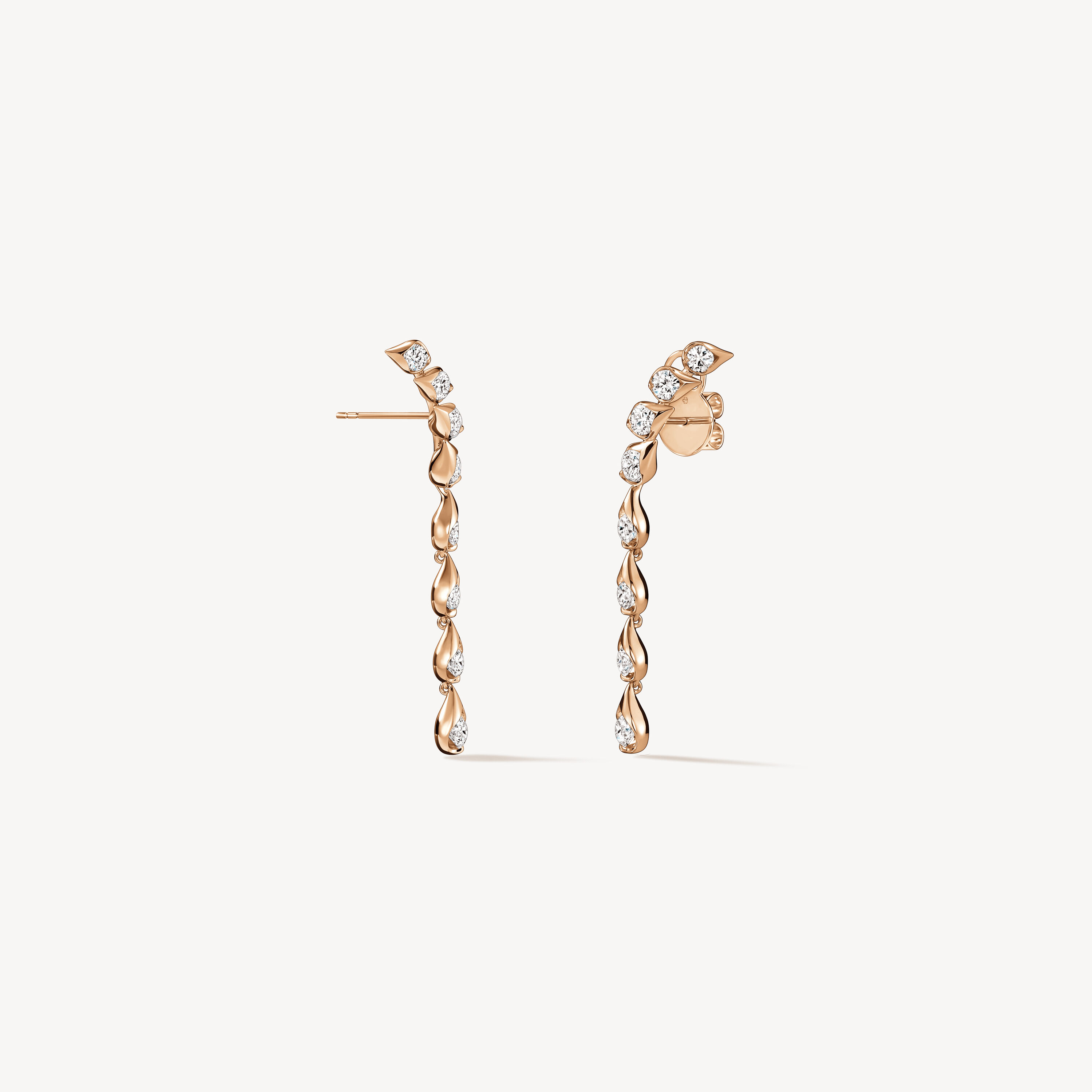 LU Droplet Stiletto Earrings, Small, 18K Rose Gold, large