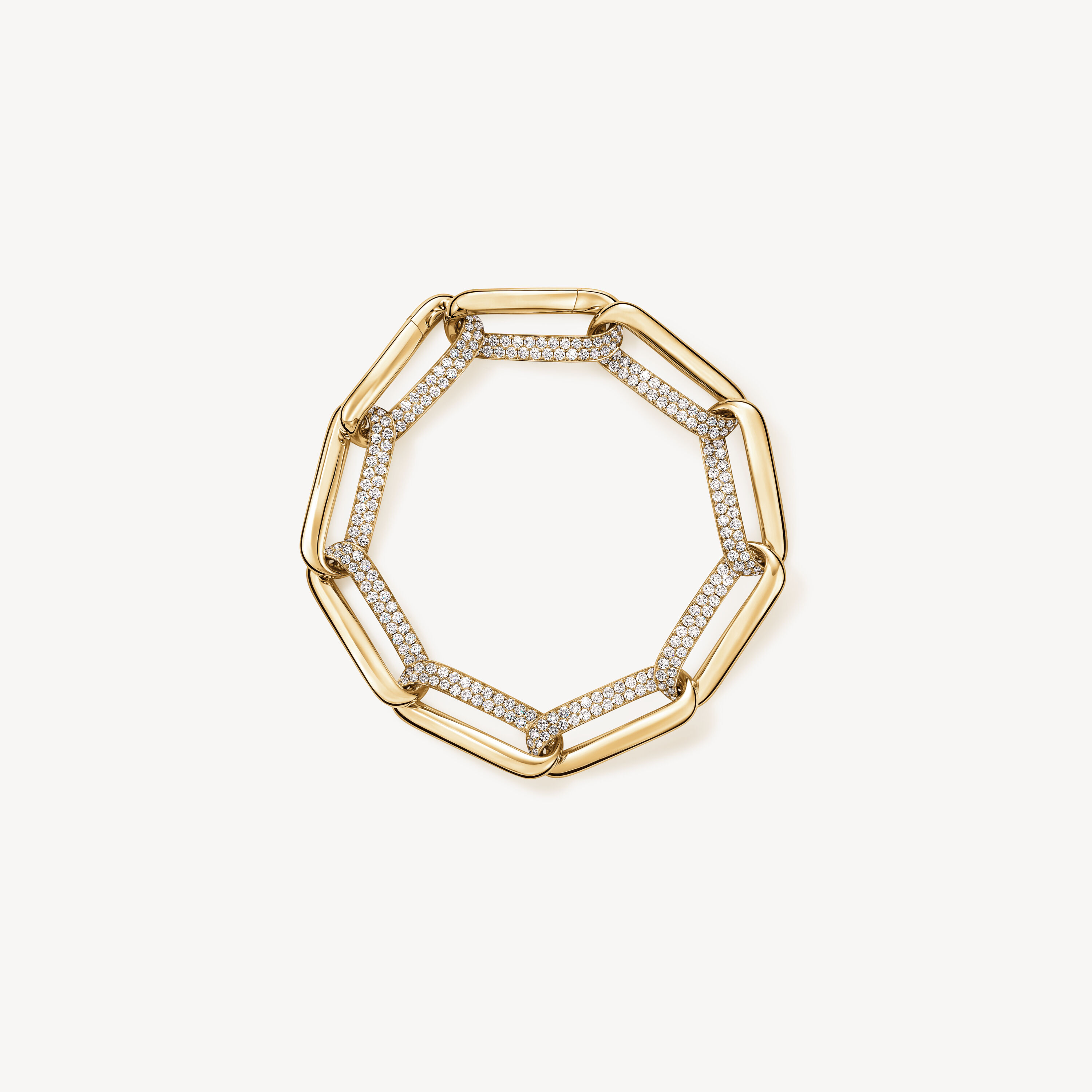 INSIDE/OUT Diamond Link Bracelet, 18K Yellow Gold, large