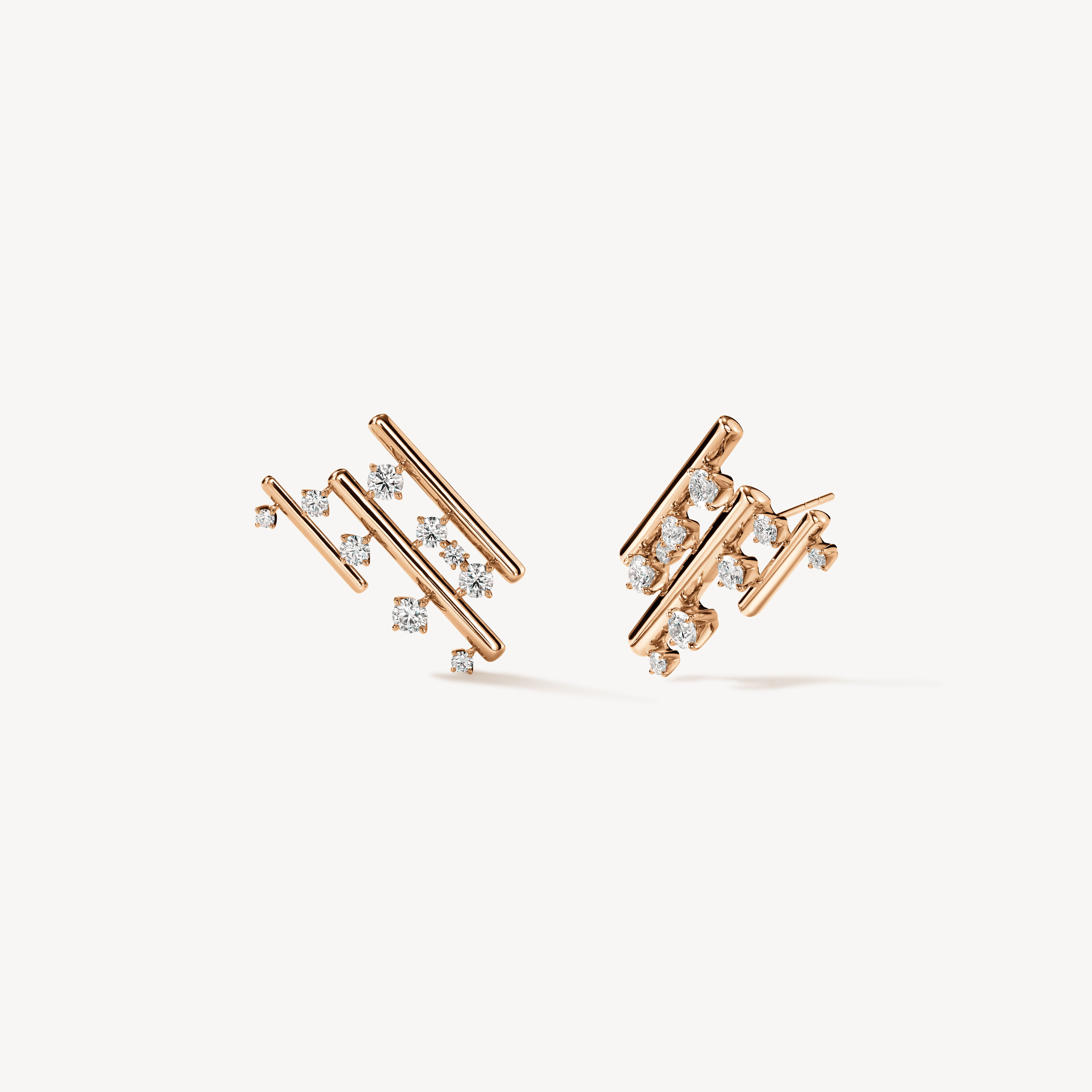 BARRE Multi-Row Climber Earrings, 18K Rose Gold, large