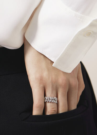 AERIAL Double Dewdrop Ring, 18K White Gold AERIAL Double Dewdrop Ring, 18K White Gold, large