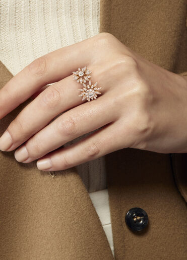 AERIAL Double Sunburst Ring, Platinum AERIAL Double Sunburst Ring, Platinum, large