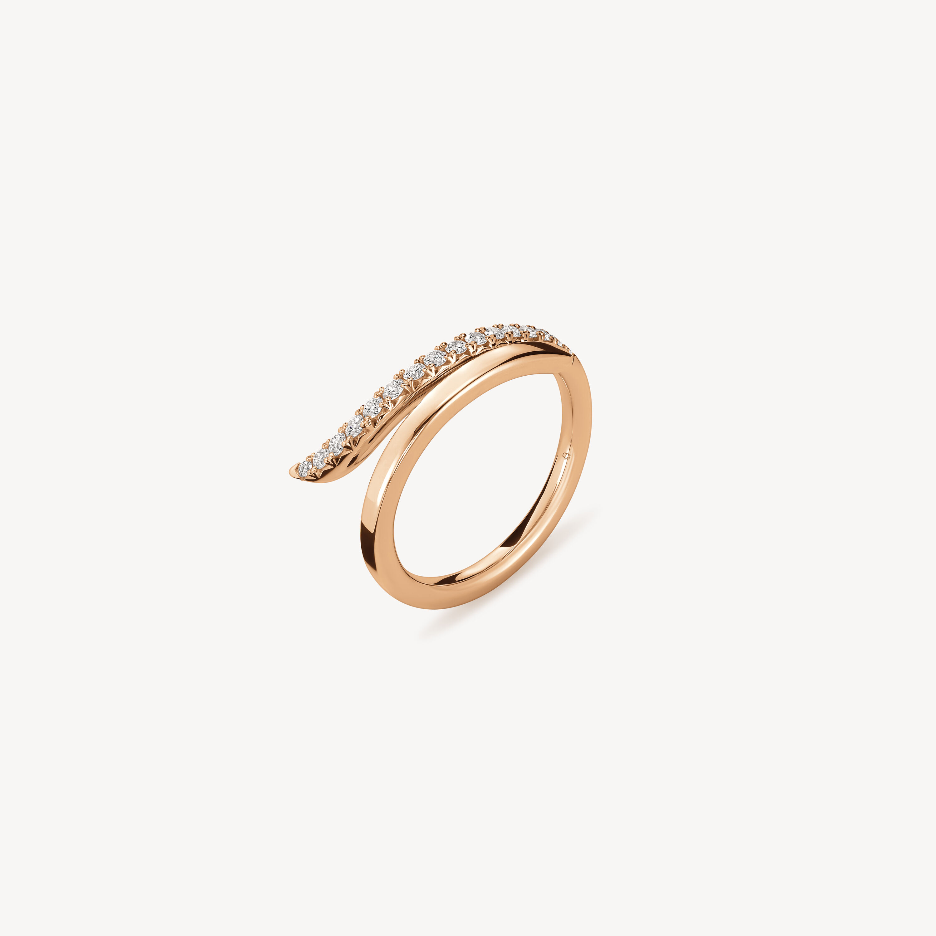 VELA French Cut Pav&eacute; Diamond Ring, 18K Rose Gold, large