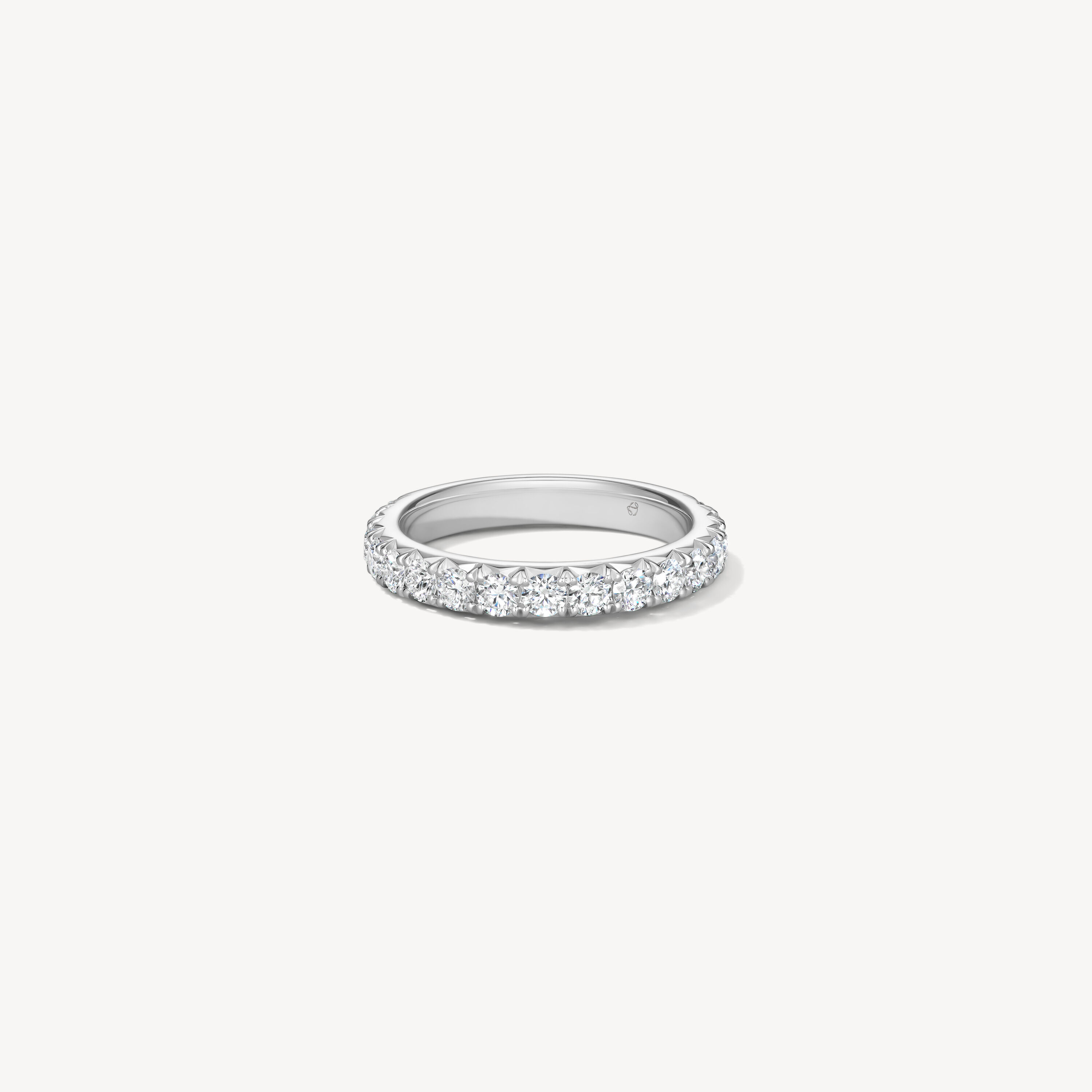 VELA French Cut Pav&eacute; Band, 18K White Gold, large