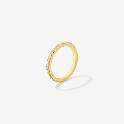 VELA French Cut Pav&eacute; Band, 18K Yellow Gold, large