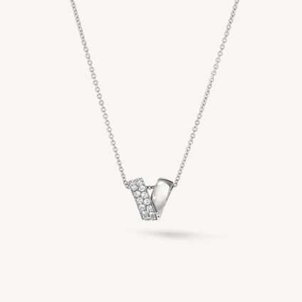 INSIDE/OUT Multi-Wear Rondel Diamond Pendant Necklace, 18K White Gold, large