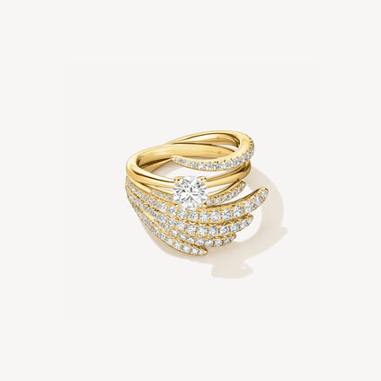 VELA Solitaire Ring, 18K Yellow Gold, large