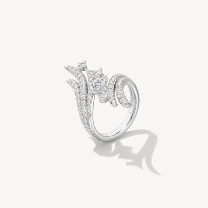 VELA Bypass Cocktail Ring, 18K White Gold, large